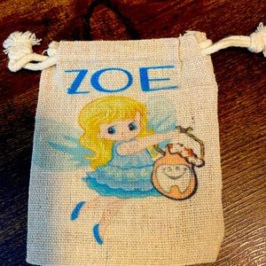 This is a personalized tooth fairy bag for boys and girls, name personalization